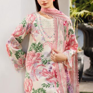  3 Piece | Farasha by Baroque | Printed Essentials | Ivory Petal