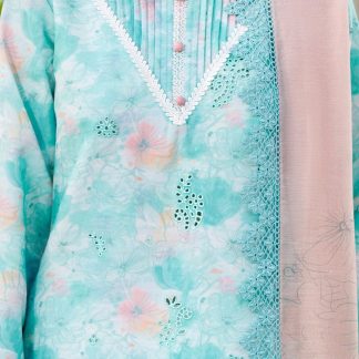 3 Piece | Farasha by Baroque | Printed Essentials | Blue Dusk