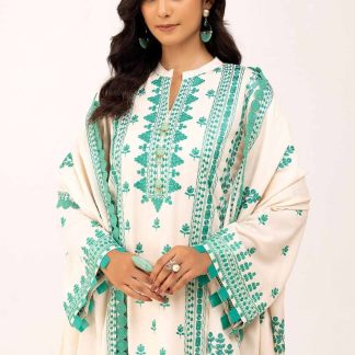 Gul Ahmed Winter Embroidered Karandi Unstitched 3Pc Suit